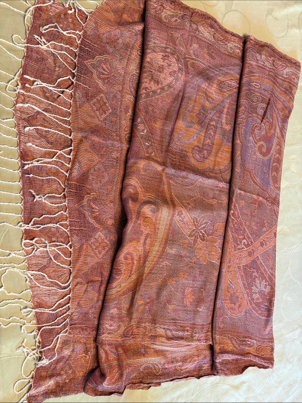 Women's Paisley Fringe wrap
